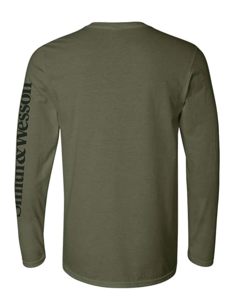 Smith & Wesson® Long Sleeve Tee with Arm Logo in Military Green