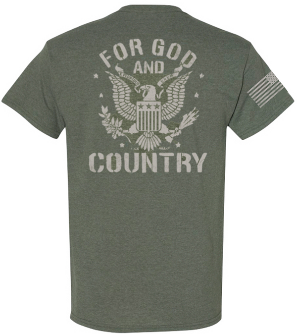 Kick Brass - For God And Country Premium Tee in OD Heather