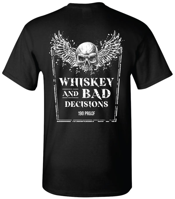 "Whiskey and Bad Decisions" Premium Short Sleeve Tee in Black