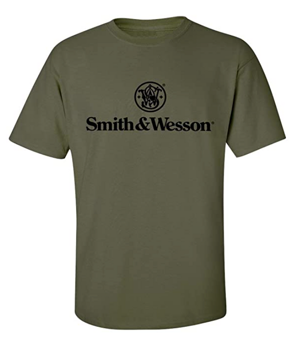 Smith & Wesson® Stacked Logo Men's Short Sleeve Tee - Military Green
