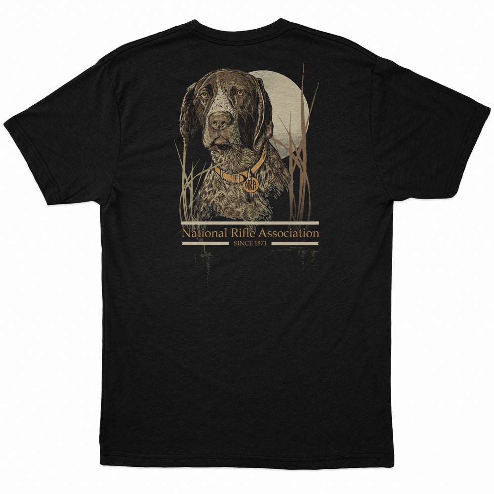 NRA® Men's Premium Bird Dog Short Sleeve Tee Shirt in Black