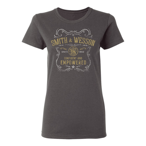Women's Smith & Wesson® Confident and Empowered Premium Tee in Granite Grey