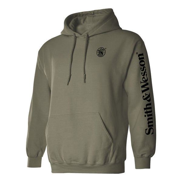Smith & Wesson® Sleeve Logo Long Sleeve Tee Pullover Hoodie in Military Green