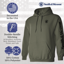 Smith & Wesson® Sleeve Logo Long Sleeve Tee Pullover Hoodie in Military Green