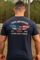 Smith & Wesson® – Stars & Stripes Wings Premium Tee in Navy