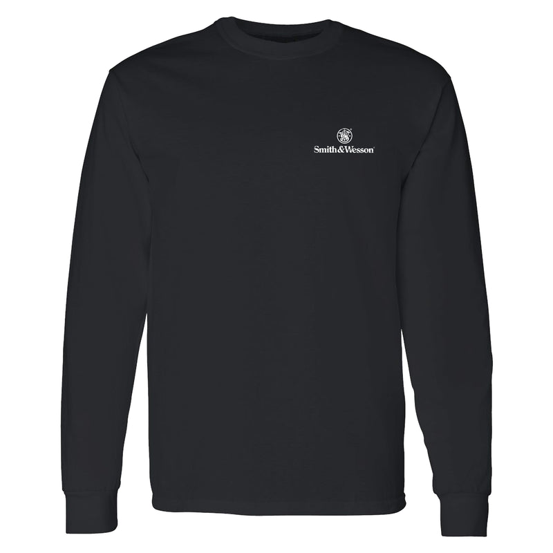 Smith & Wesson® Trade Mark Back Print Long Sleeve Tee in Black