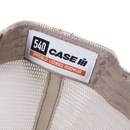 CASE IH® Khaki Mesh Back Trucker Cap with Embroidered Logo and USA Flag Patch