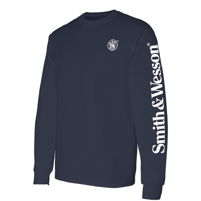 Smith & Wesson® Long Sleeve Tee with Arm Logo in Navy