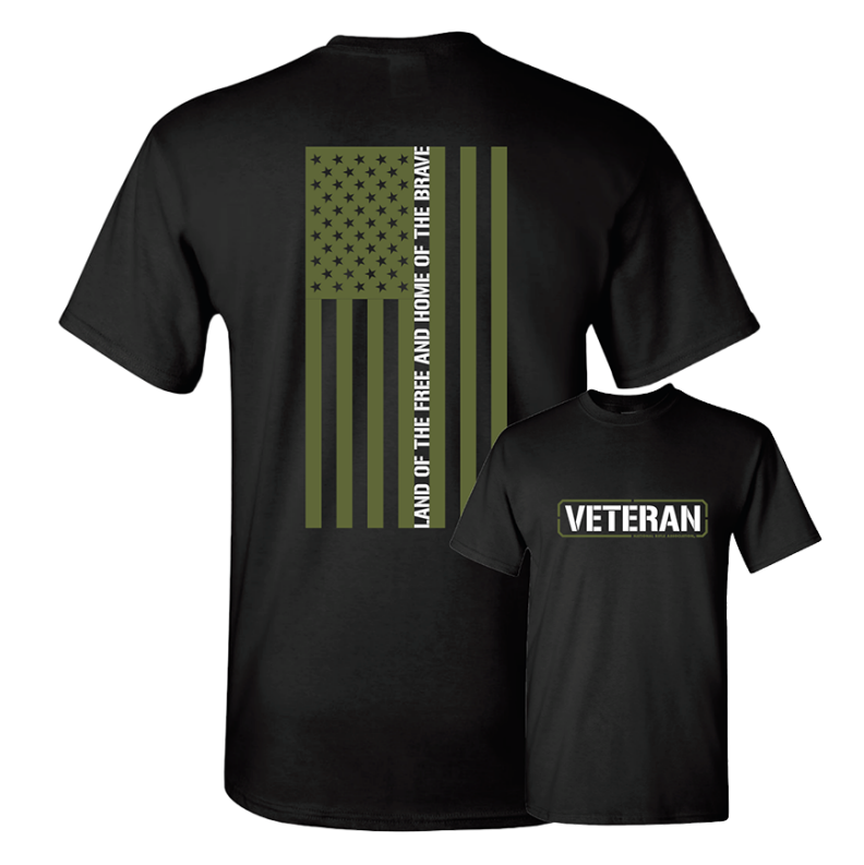 NRA® Veteran Land of the Free, Home of the Brave Premium Tee in Black