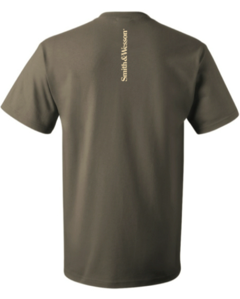 Smith & Wesson® Filigree Filled Meatball Logo Premium Tee in Mocha Heather