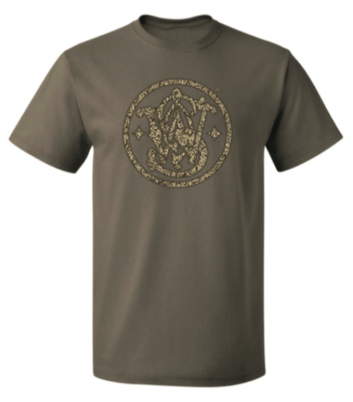 Smith & Wesson® Filigree Filled Meatball Logo Premium Tee in Mocha