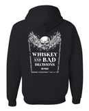 Trademarked® "Whiskey and Bad Decisions" Pullover Hoodie in Black