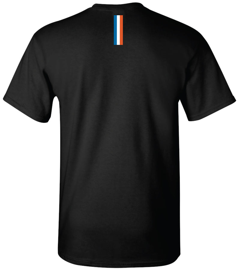 Gulf Oil Racing Logo and Stripes Premium Tee in Black