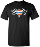 Gulf Oil Racing Logo and Stripes Premium Tee in Black