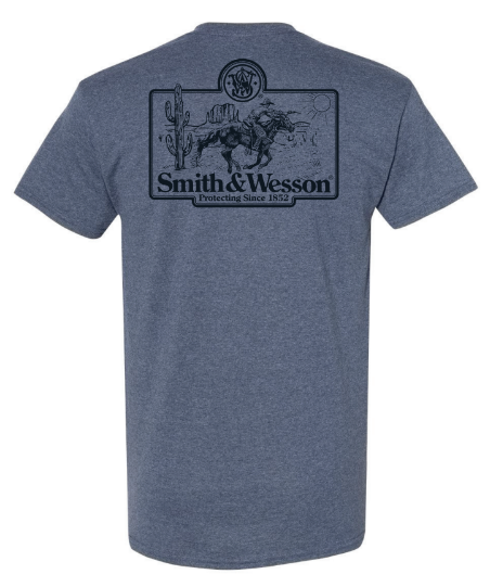 Smith & Wesson® Western Scene Tee Shirt in Denim Heather