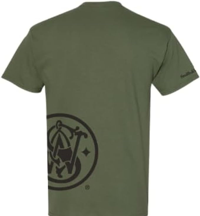 Smith & Wesson® Crewneck Wrap-Around Logo Short Sleeve Tee in Military Green