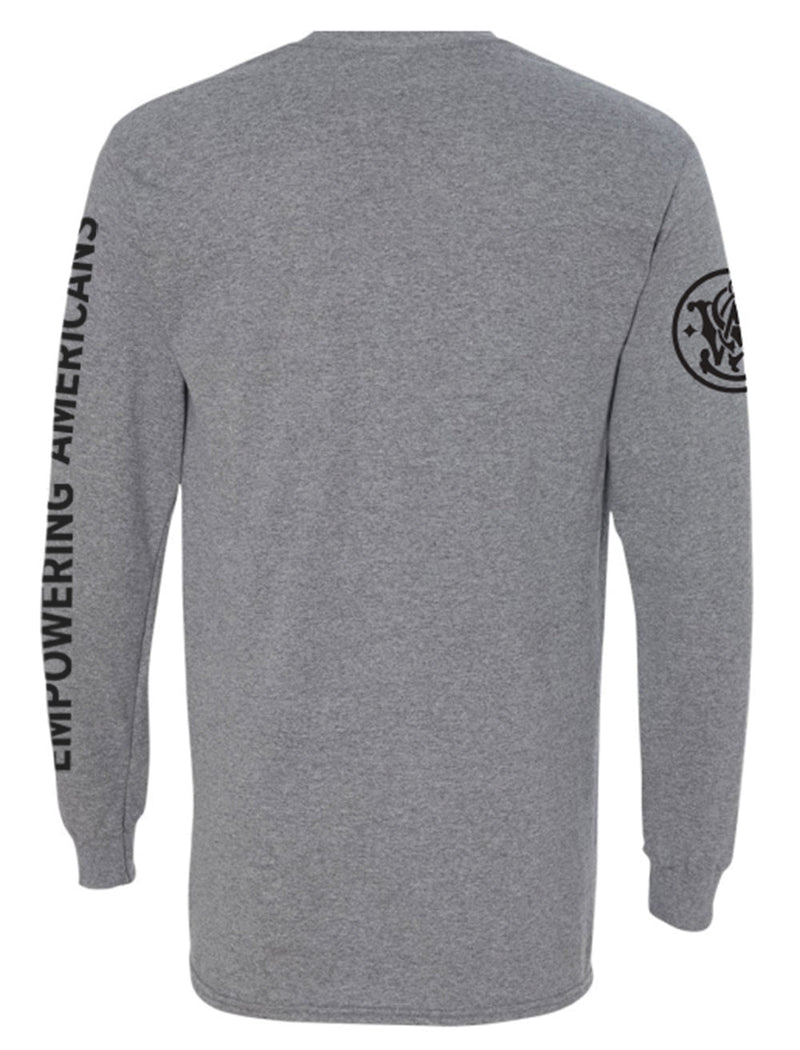 Smith & Wesson® “Empowering Americans” Long Sleeve Tee with Logo in Nickel Heather