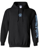 Smith & Wesson® Meatball & Arm Sleeve Logo in Electric Blue Color Pullover Hoodie in Black