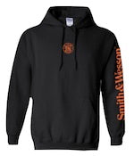 Smith & Wesson® Meatball & Arm Sleeve Logo in Safety Orange Pullover Hoodie in Black