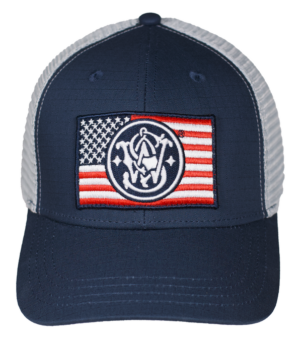 Smith & Wesson® American Flag Patch Ripstop Trucker Cap