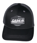 Case IH® Black & White Rubber American Flag Patch Trucker Hat