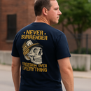 Kick Brass® – Never Surrender, Freedom Over Everything Premium Tee in Navy