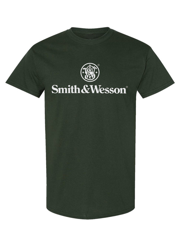 Smith & Wesson® Stacked Logo Men's Short Sleeve Tee – Forest Green