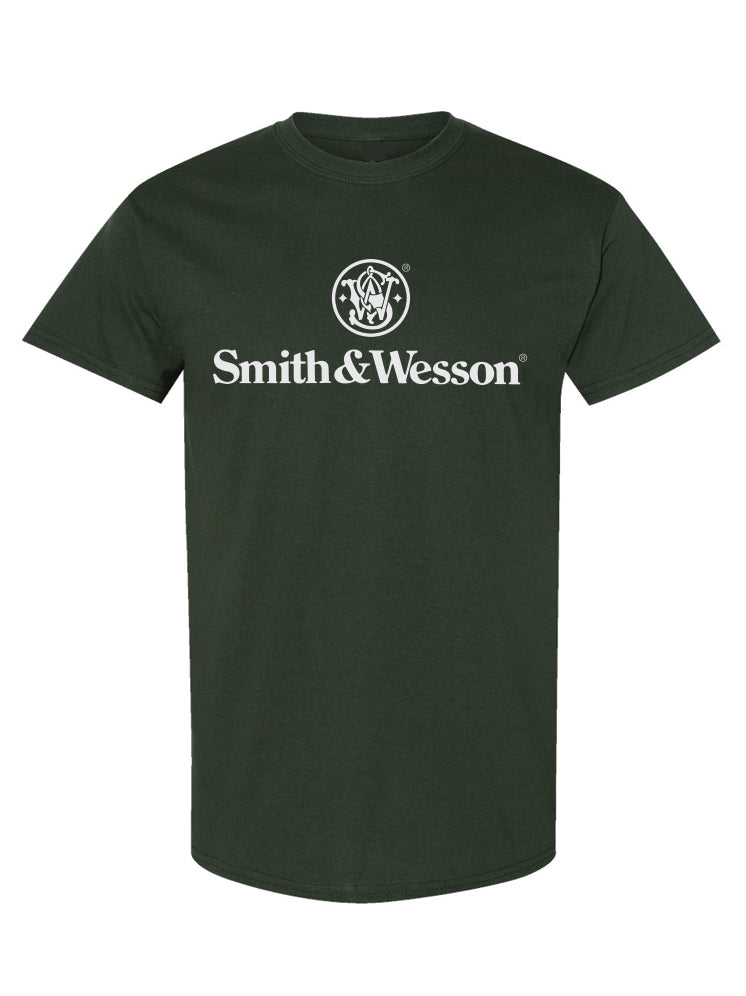 Smith & Wesson® Stacked Logo Men's Short Sleeve Tee – Forest Green