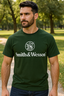 Smith & Wesson® Stacked Logo Men's Short Sleeve Tee – Forest Green
