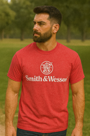 Smith & Wesson® Logo Men's Premium Short Sleeve Tee – Red Heather