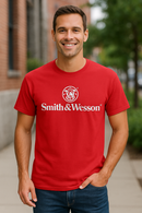 Smith & Wesson® Logo Men's Premium Short Sleeve Tee – Red