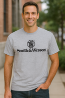 Smith & Wesson® Logo Men's Premium Short Sleeve Tee – Heather Grey