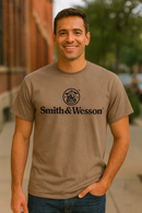 Smith & Wesson® Logo Men's Premium Short Sleeve Tee – Dark Khaki