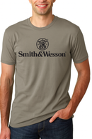 Smith & Wesson® Logo Men's Premium Short Sleeve Tee – Warm Grey