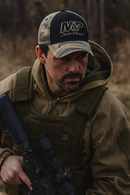 M&P® by Smith & Wesson® Two-Tone Logo 6-panel Washed Twill Cap in Camo and Black