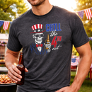 Chill the 4th Out Patriotic Tee – Smoke Heather