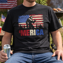 'Merica Sasquatch Patriotic Tee – Black