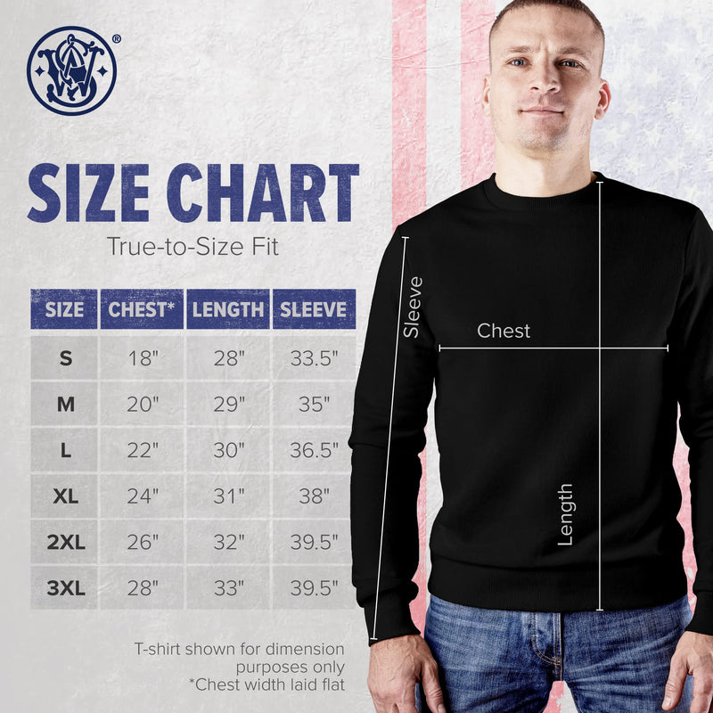Smith & Wesson® Long Sleeve Tee with Vertical Logo & US Flag in Black