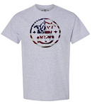 Smith & Wesson® American Flag Filled Circle Logo Short Sleeve Tee In Athletic Heather