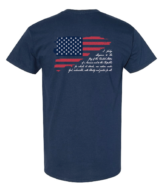 Kick Brass - Pledge of Allegiance Premium Tee in Navy