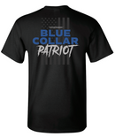 Trademarked® – Blue Collar Patriot Flag Short Sleeve Premium Tee in Black