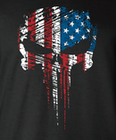 Kick Brass® – Flag Filled Grunge Skull Tee in Black