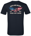 Smith & Wesson® – Stars & Stripes Wings Premium Tee in Navy