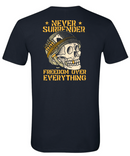 Kick Brass® – Never Surrender, Freedom Over Everything Premium Tee in Navy