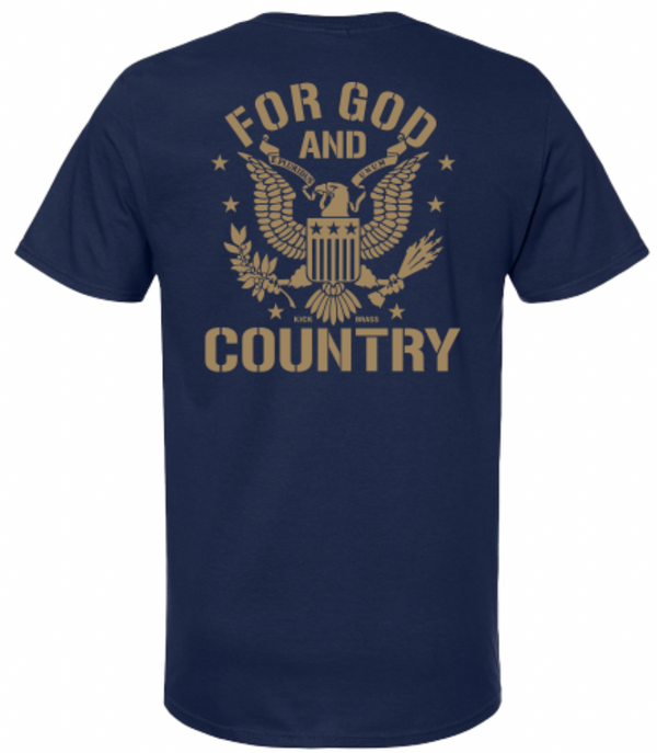 Kick Brass - For God And Country Premium Tee in Navy