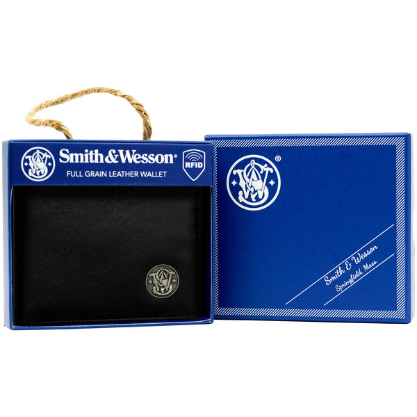 Smith & Wesson® Genuine Leather Bifold Wallet in Black