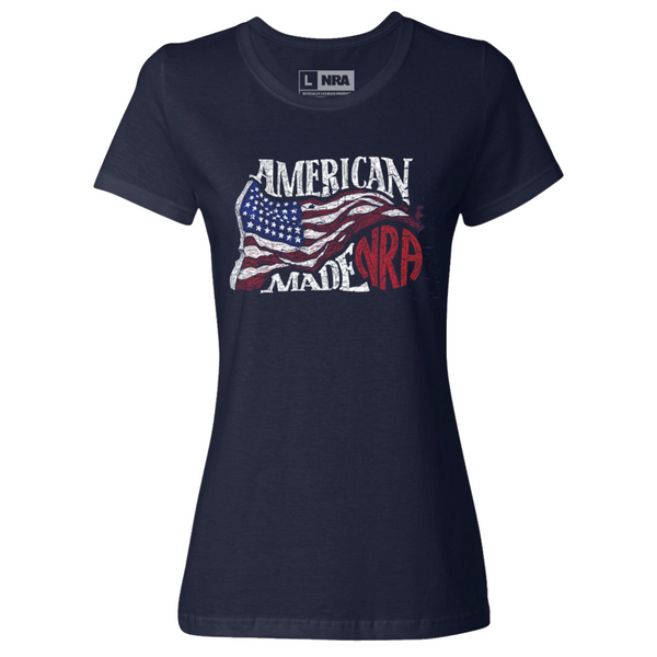 NRA® Women's American Made Premium Short Sleeve Tee Shirt in Navy