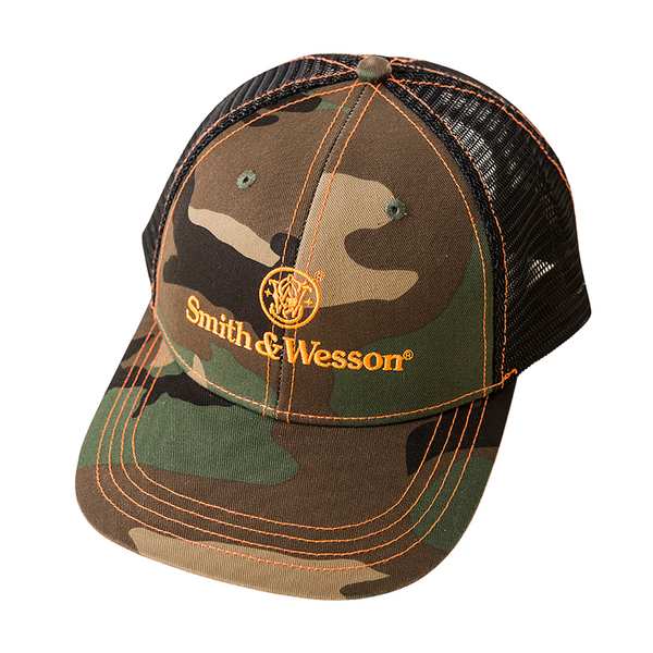 Smith & Wesson® Camo & Blaze Orange Trucker Cap