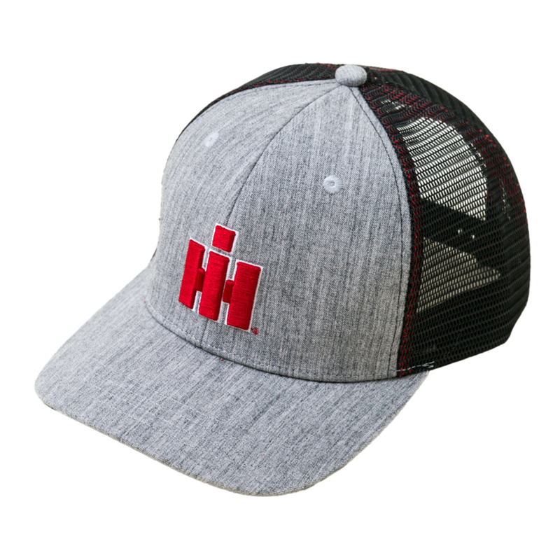 IH® International Harvester® Heather Grey Mesh Back Trucker Cap with 3D Embroidery Logo