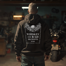 Trademarked® "Whiskey and Bad Decisions" Pullover Hoodie in Black